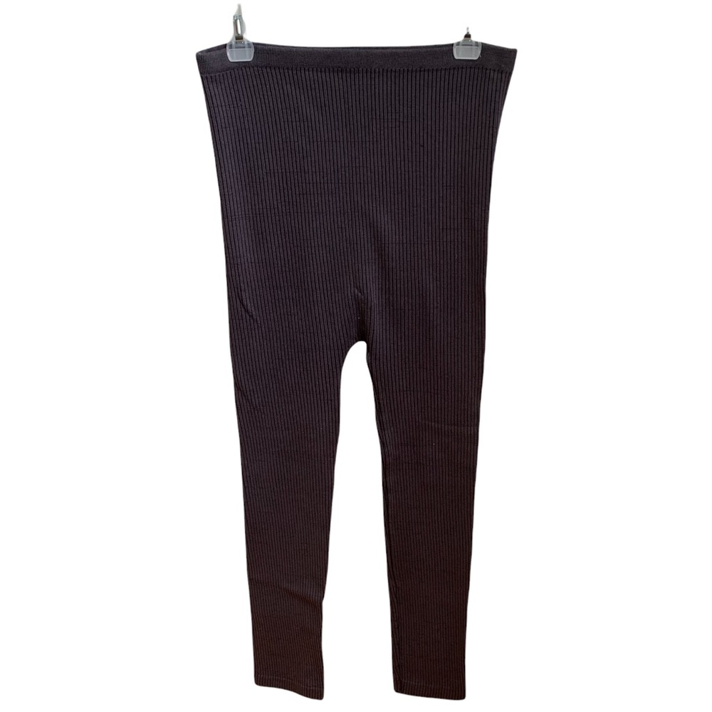 Thyme Maternity Brown Knit High Waisted Leggings Cozy Fleece Lined Women’s M